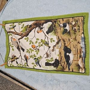 Irish Linen British Birds By Ulster Dish Towel/Wall Hanging